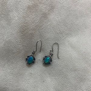Earrings Vintage Blue Opal 925 Silver